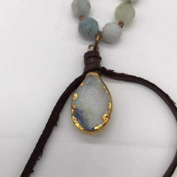 Vintage Handmade Druzy Good Luck Boho Necklace - Picture 4 of 8